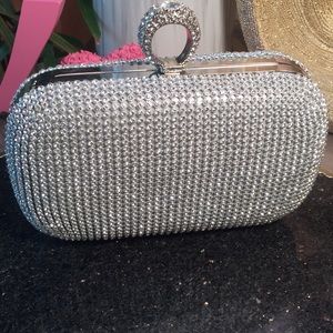 Silver Rhinestone Clutch